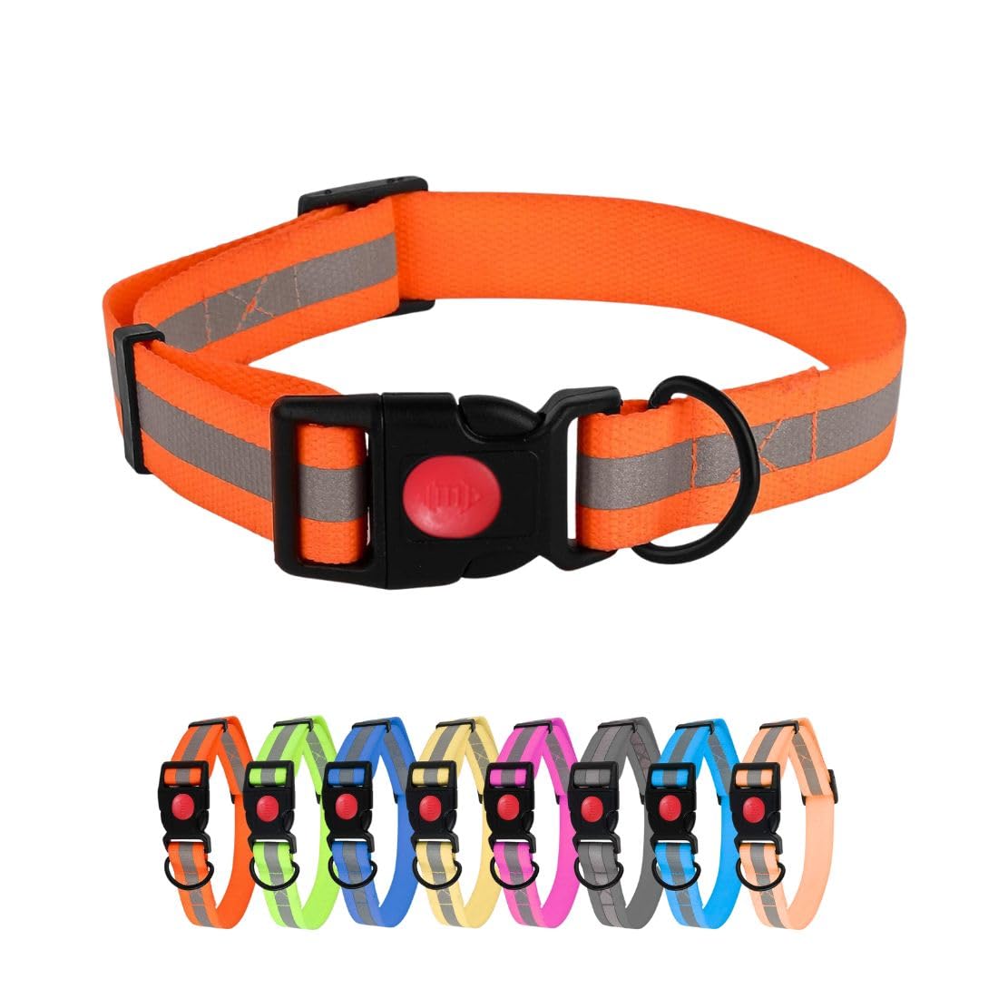 Pet Fun Adjustable Reflective Radium Dog Collar  High Visibility & Comfortable Fit  Multiple Sizes (Small 18Mm, Medium 25Mm, L