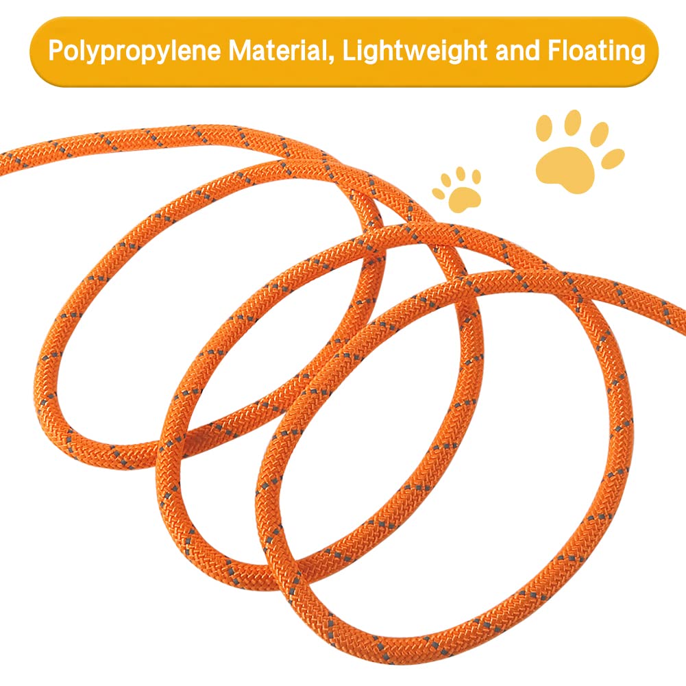 Vivifying Long Dog Leash, 32Ft Reflective Dog Training Leash For Outside And Yard, Floating Long Line Lead With Soft Handle For Camping, Hiking, Swimming, Beach And Lake (Orange)