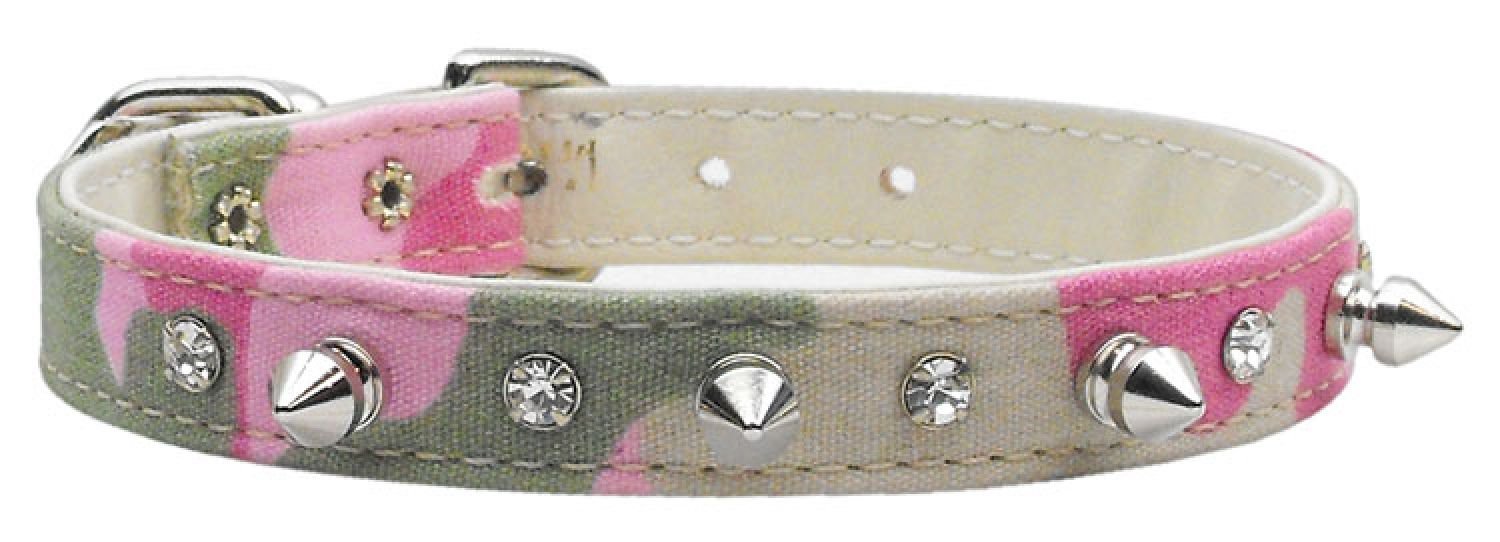 Mirage Pet Product Camo Crystal and Spike Collars Pink Camo 16
