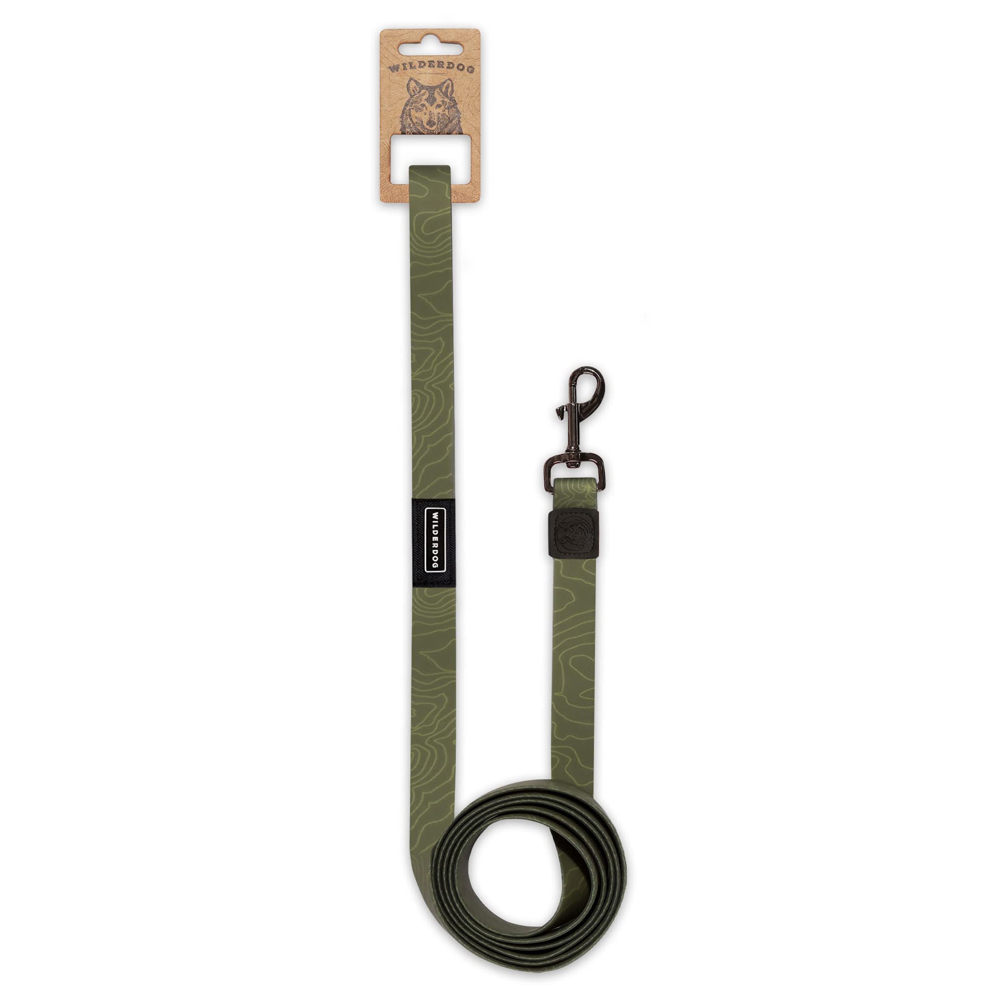 Wilderdog Waterproof Dog Leash - Repels Water & Dirt - Olive