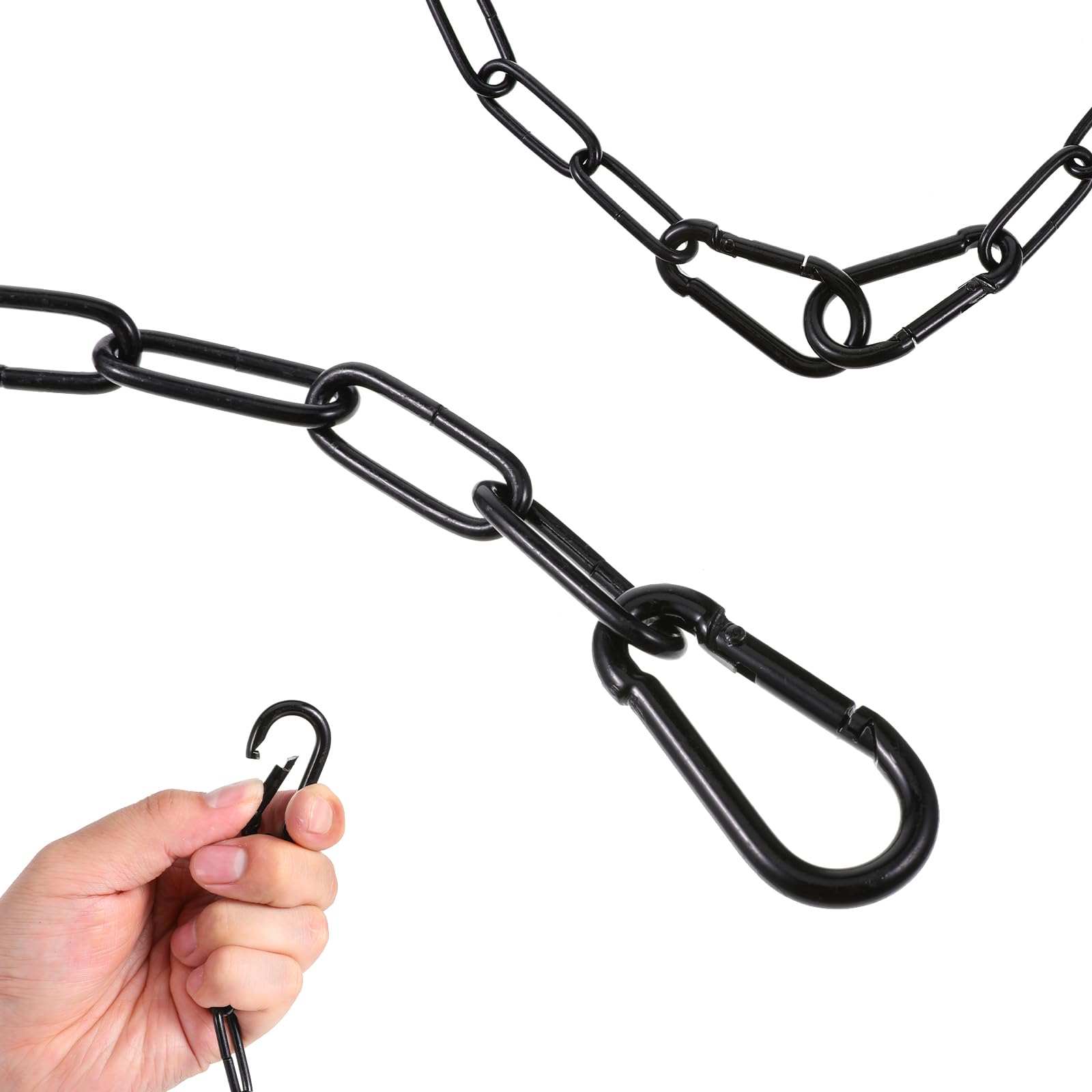 YBEATY Gate Chain Lock with Carabiner Barn Chain Link Fence Lock Safety Gate Link for Home Outdoor Camping Yards Pet Cages Horse