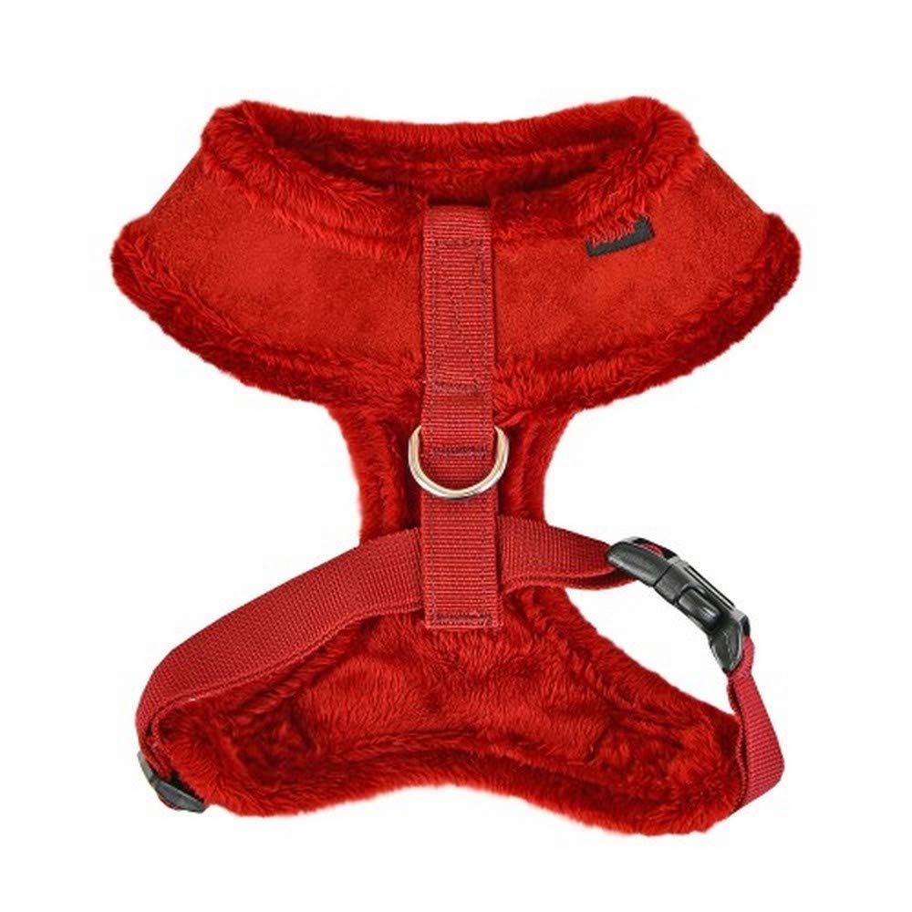 Puppia Terry Dog Harness Over-The-Head Winter Suede Warm No Choke No Pull Training Walking For Small And Medium Dog, Grey, Large
