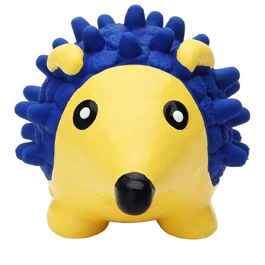Woofy NonToxic Soft Latex Interactive Training Fetch And Play Squeaky Bouncing And Floating Hedgehog Chew Toy For Puppies And D