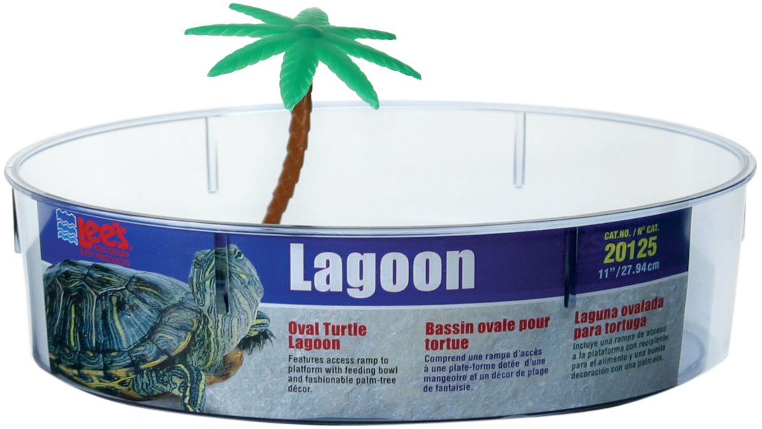 Lee'S Turtle Lagoon, Oval W/ Plant, 11-Inch By 8-1/2-Inch By 3-Inch