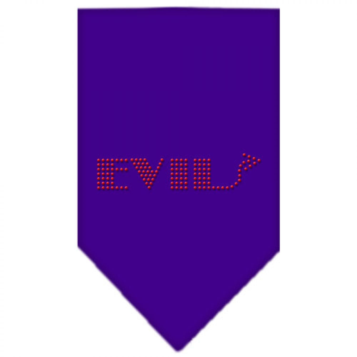 Mirage Pet Products Evil Rhinestone Bandana, Small, Purple