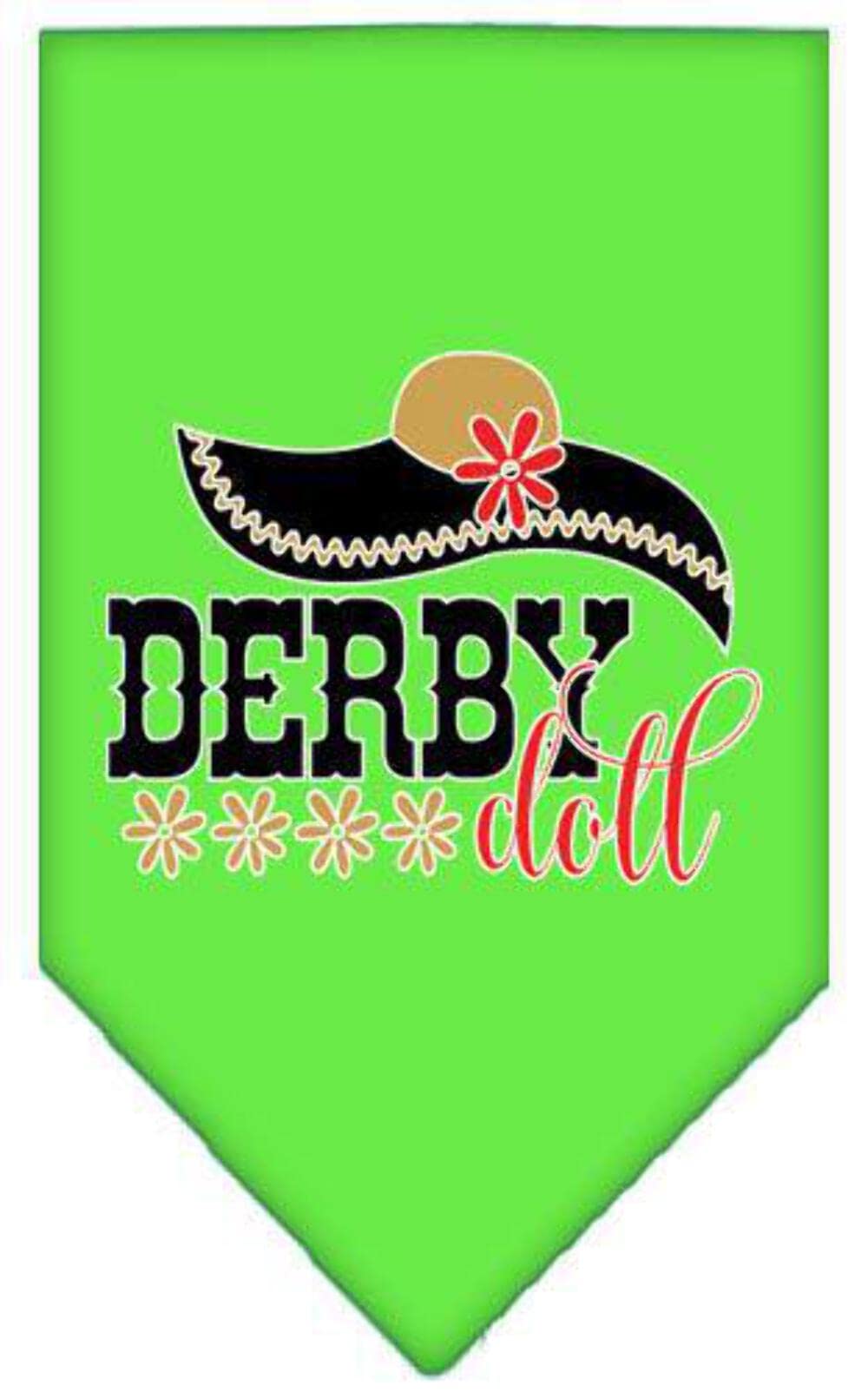 Mirage Pet Product Derby Doll Screen Print Bandana Lime Green Large