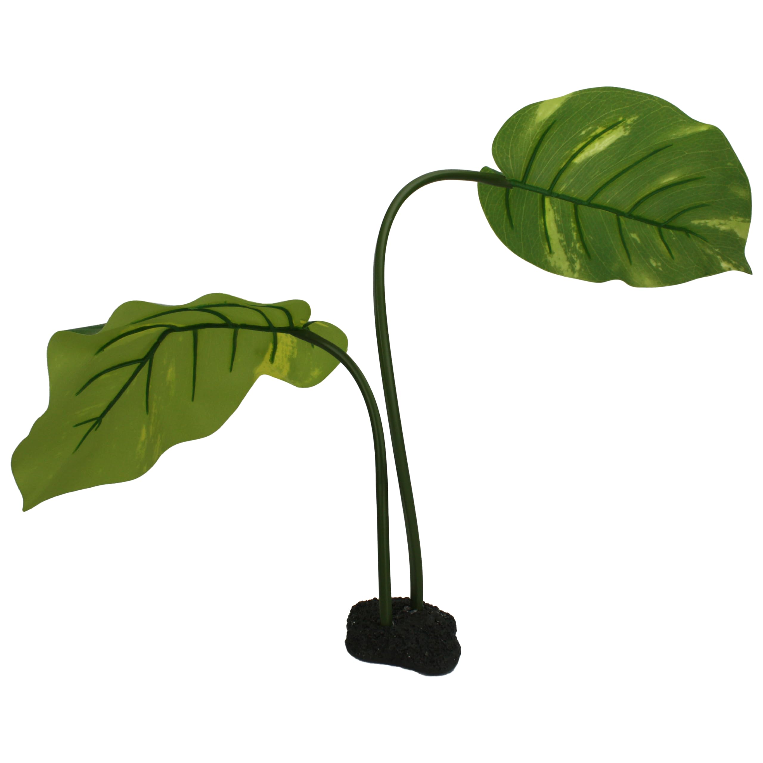 Komodo Reptile Terrarium Jumbo Guiana Plant with 10 inch Leaf | Artificial Rainforest Ground Aquarium & Habitat Decoration Acces