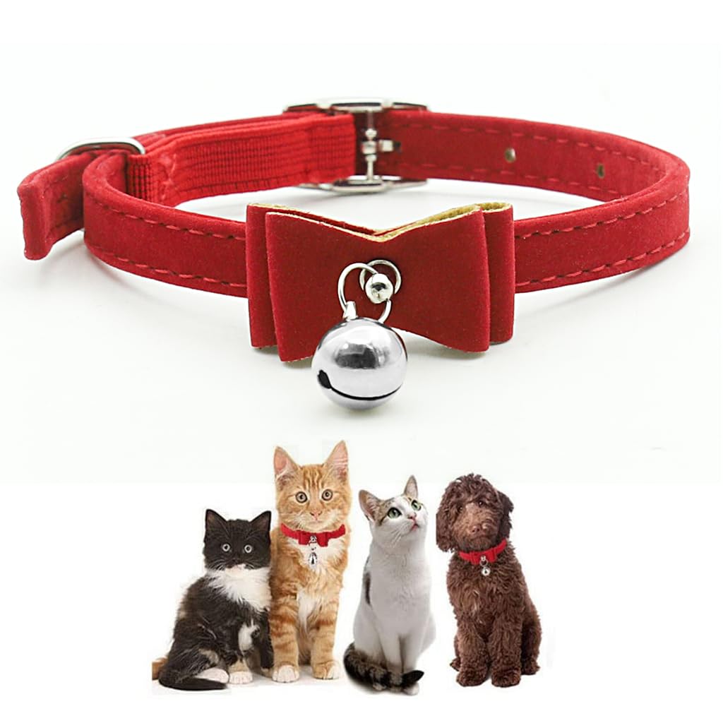 Hasthip Velvet Cat Collar With Bell, Bow, Breakaway Buckle 36Cm/14.17In