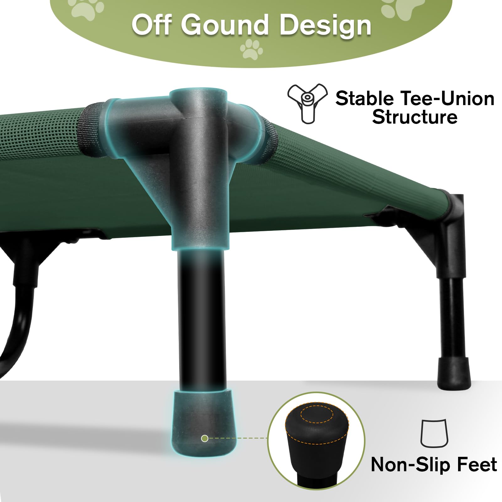 Outdoor Elevated Dog Beds Medium Sized Dog, Cooling Raised Dogs Cots Bed With Breathable Mesh, Portable Lifted Pet Hammock, Non-