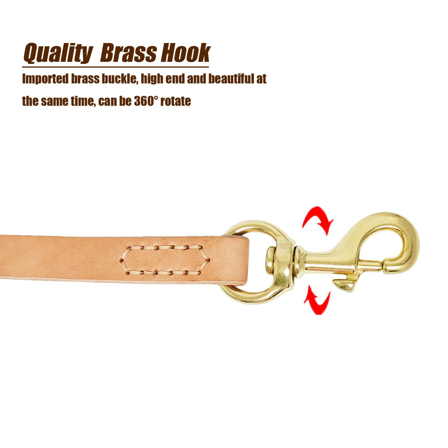 Lwbmg Leather Dog Leash 6 Ft X 3/4 Inch - Soft And Strong For Medium And Large Breeds - Heavy Duty Training Leash In Tan