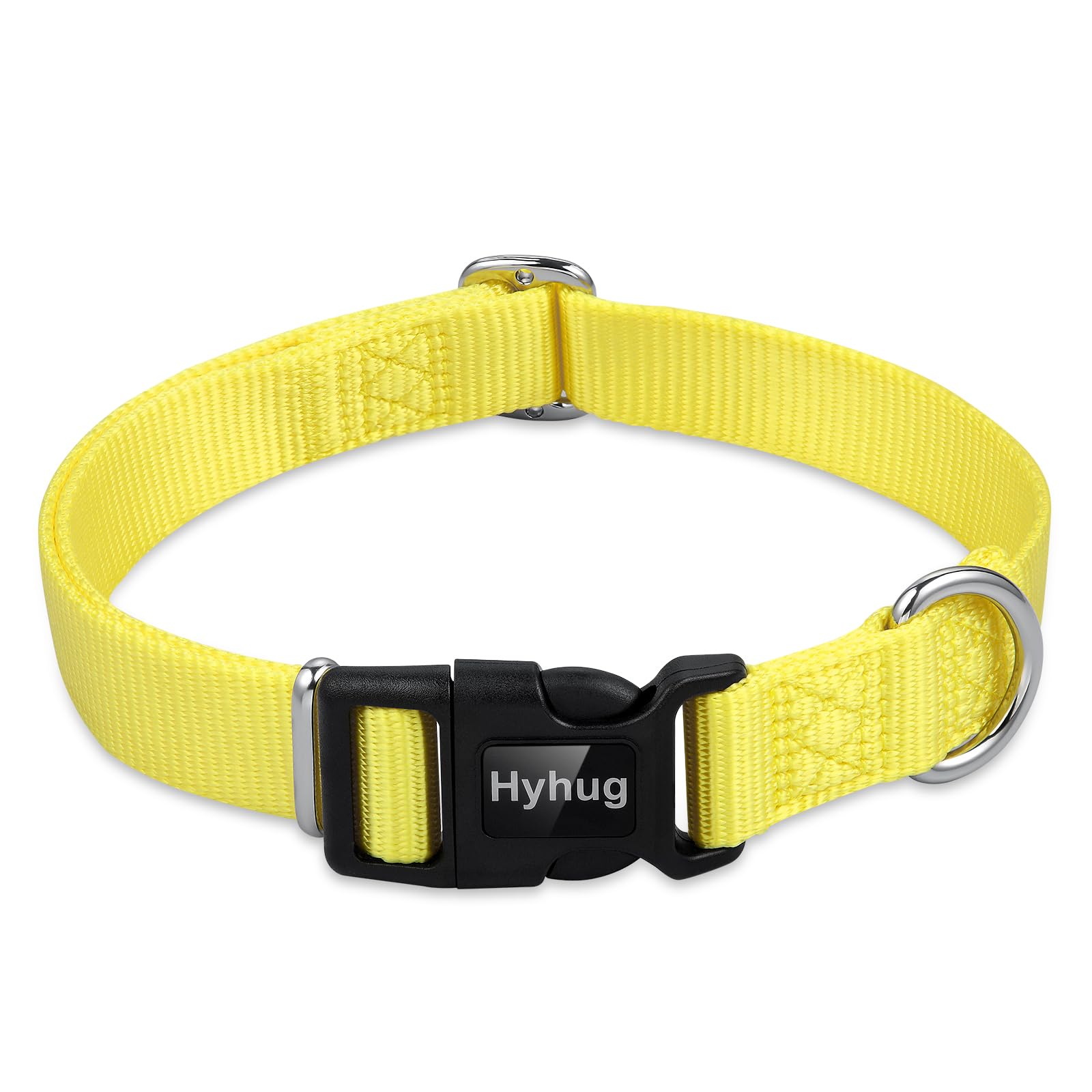 Hyhug Pets Solid Color Classic Regular Heavy Duty Basic Collar for Medium Breed Dogs Daily Use Walking,Jogging,Professional Trai