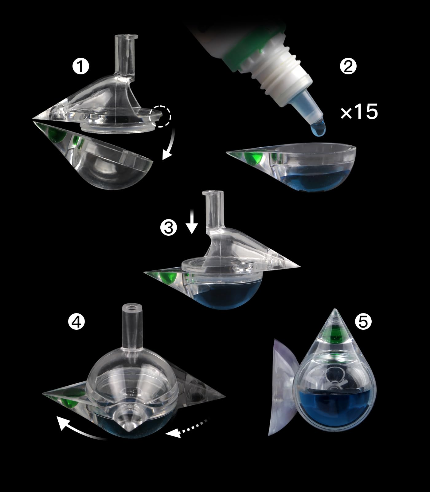 Clscea Aquarium Co2 Acrylic Drop Checker Co2 Indicator (Tear Drop & 15Ml)
