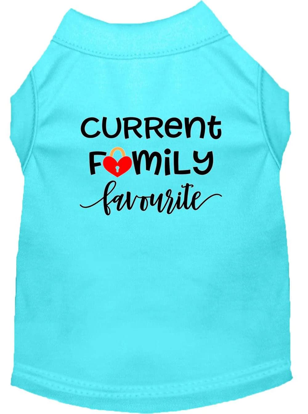 Pet Dog & Cat Shirt Screen Printed, "Current Family Favorite" Purple 2XL (20-25 lbs.)