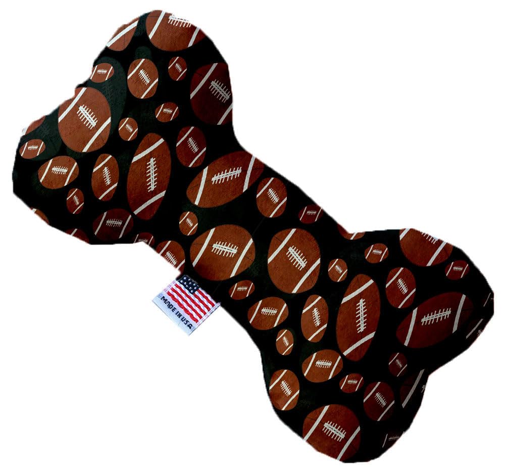 Pet and Dog Plush Heart or Bone Toy, "Sports Fan Group" (Available in different sizes, and 4 different pattern options!) Footballs 6" Plush Bone
