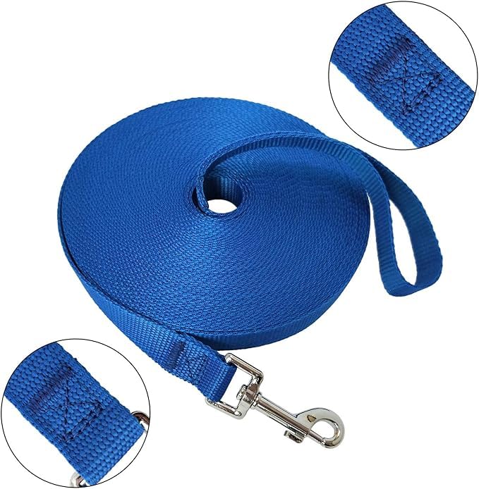 Nylon Training Dog Leash For Small Medium Large Dogs, 15Ft 20Ft 30Ft 50Ft 100Ft Long Leash Dog/Puppy Lead For Obedience Recall T
