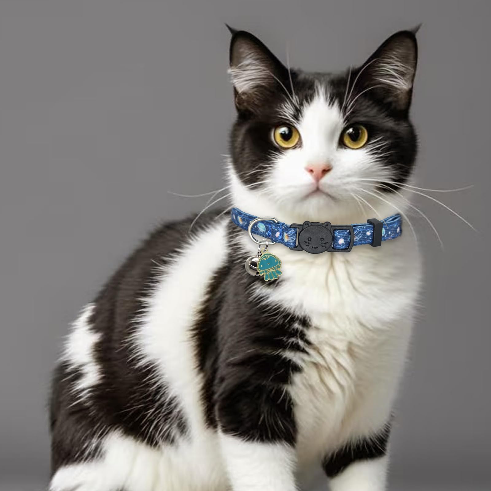 Giecooh Cotton Cat Collar, 2 Pack Breakaway Cats Collars With Bells, For Girl Boy Kittens, Ocean