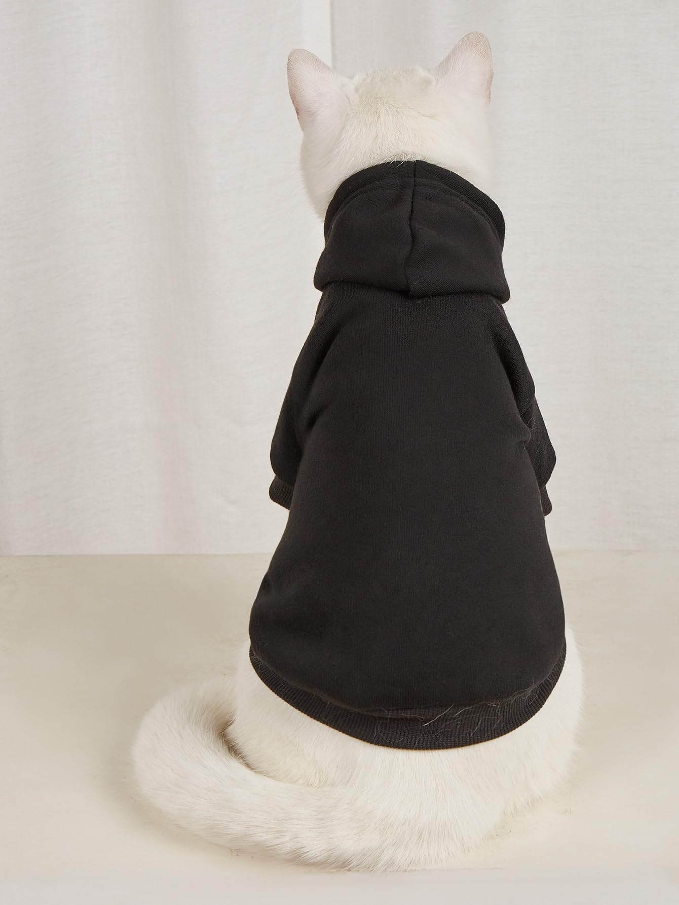 Qwinee 2Pcs Basic Dog & Cat Apparel, Warm Jacket & Shirt - Black & Grey, Small To Large