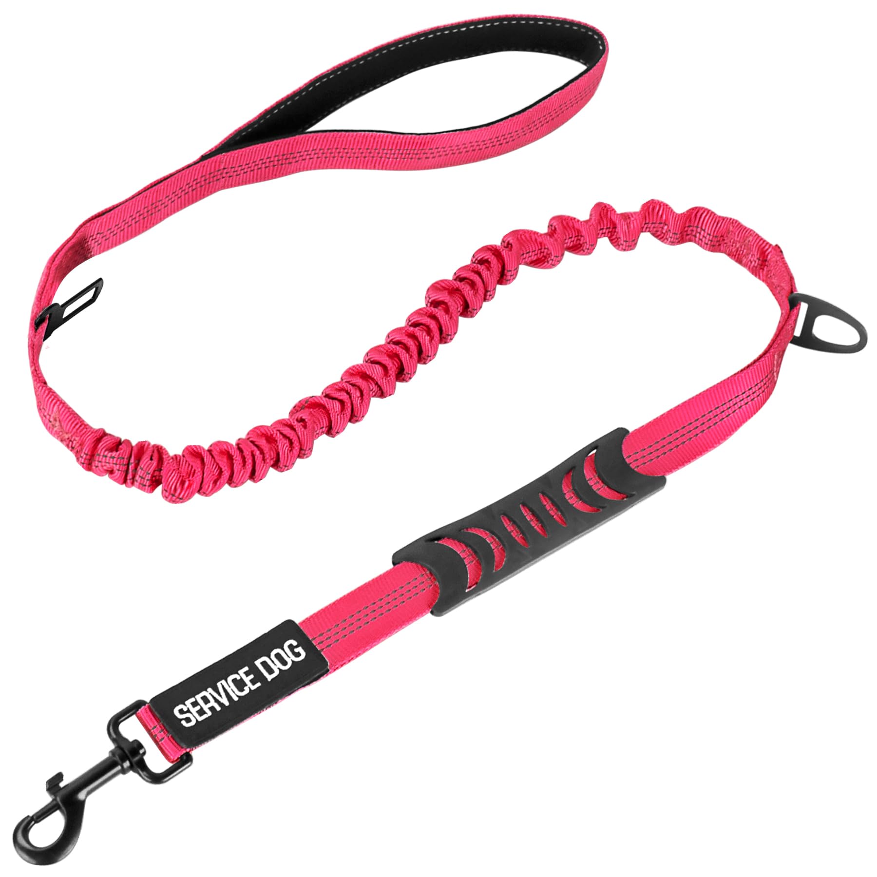 Ironseals 5.2-6 Ft Retractable Reflective Dog Leash Strong Bungee Shock Absorbing Dog Leash With Car Seatbelt And Double Padded 