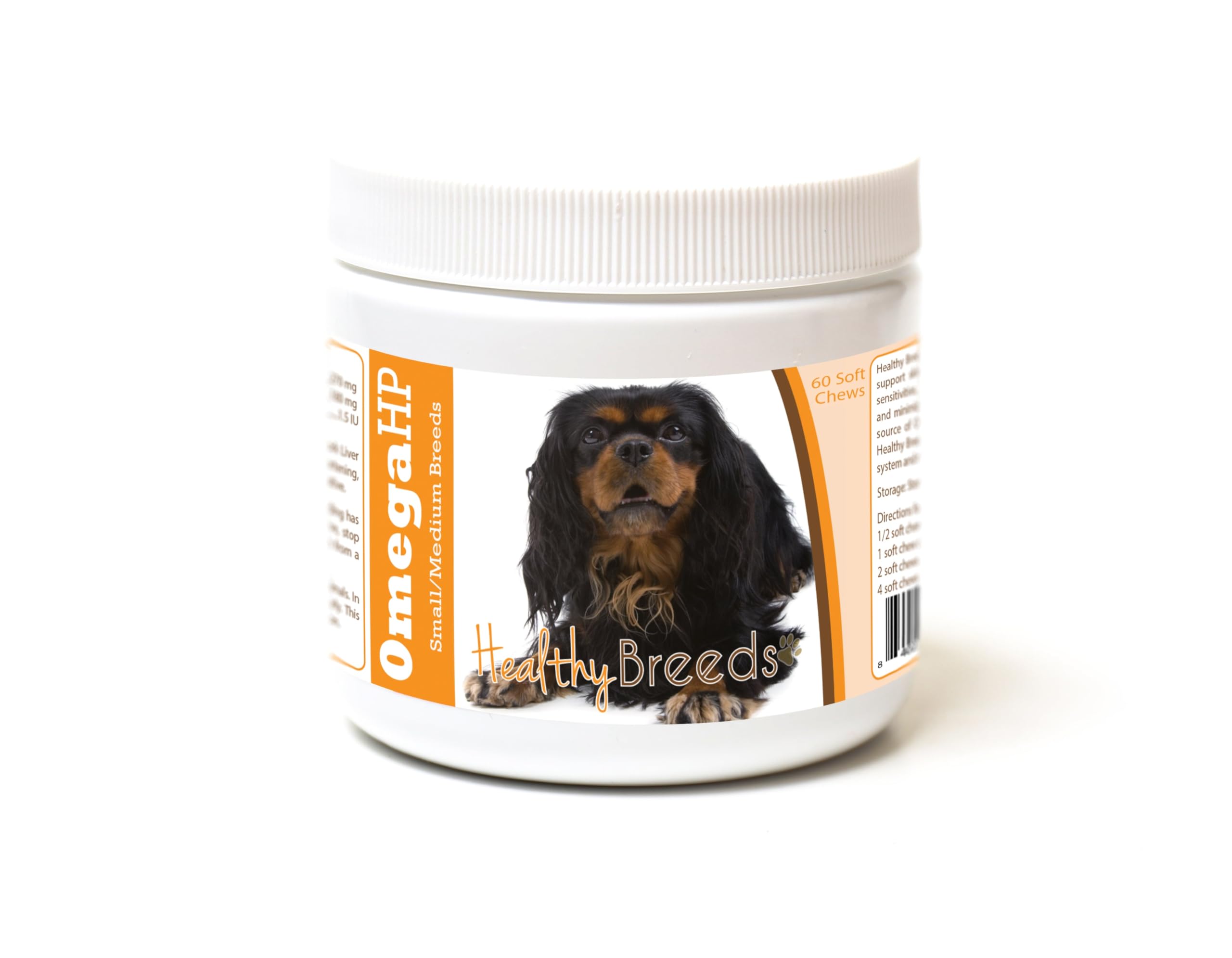Healthy Breeds English Toy Spaniel Omega HP Fatty Acid Skin and Coat Support Soft Chews 60 Count