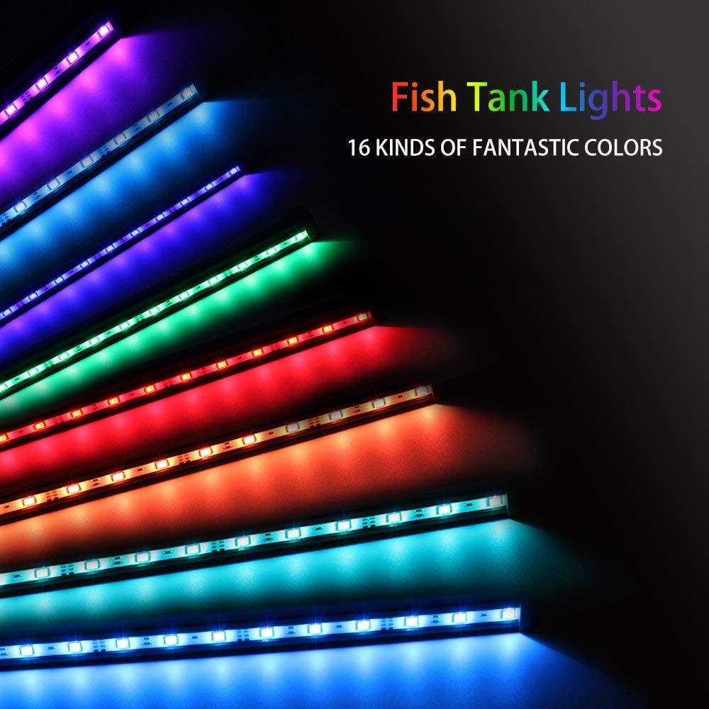 Szminiled Submersible Aquarium Light, Fish Tank Light With Air Bubble Hole, Rgb Color Changing Brightness Adjustable Ip68 Waterproof Remote Control Led Light For Aquarium Fish Tank 12 Inch