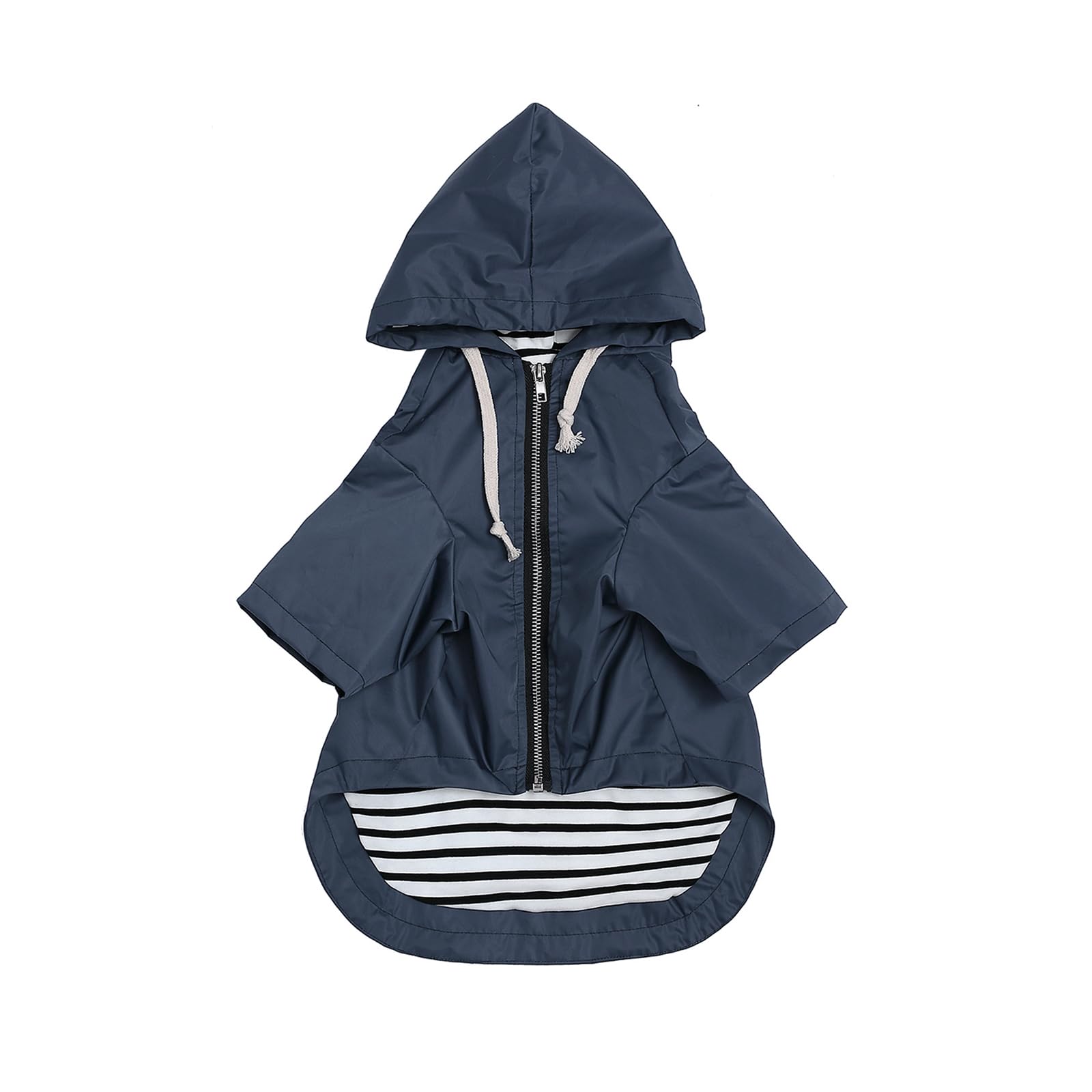 Dog Raincoat Waterproof Puppy Rain Jacket With Hood For Small Medium Dogs, Poncho With Reflective Strap, Storage Pocket And Harness Hole - Blue - S