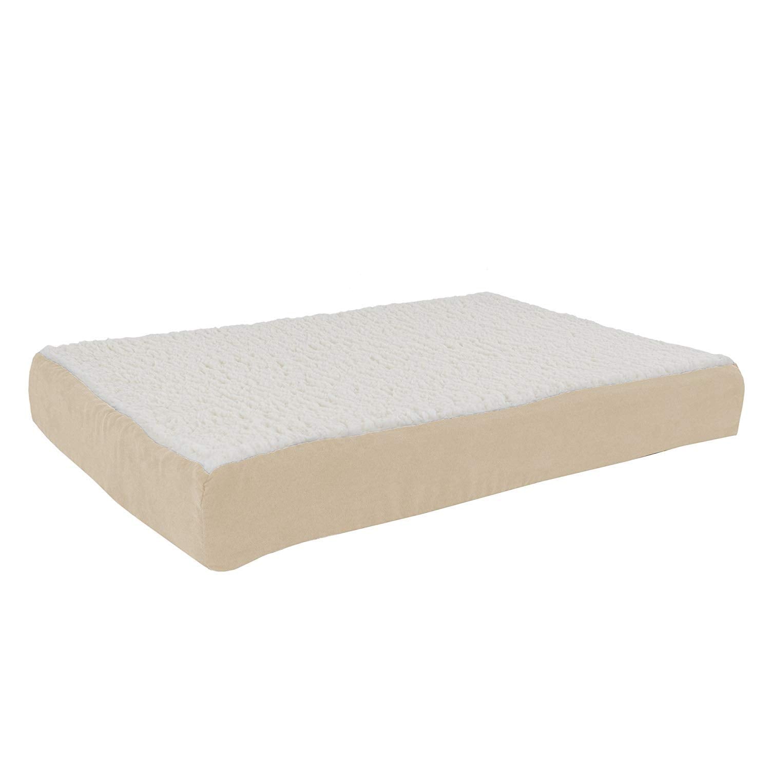 PETMAKER Orthopedic Dog Bed - 2-Layer Memory Foam Crate Mat with Machine Washable Sherpa Cover - 30x20.5 Pet Bed for Medium Dogs