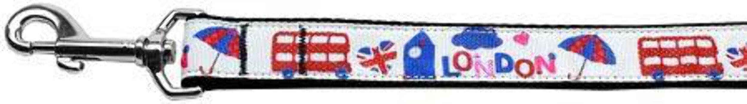 Pet Dog & Cat Nylon Collar or Leash, "London Town" LG Collar