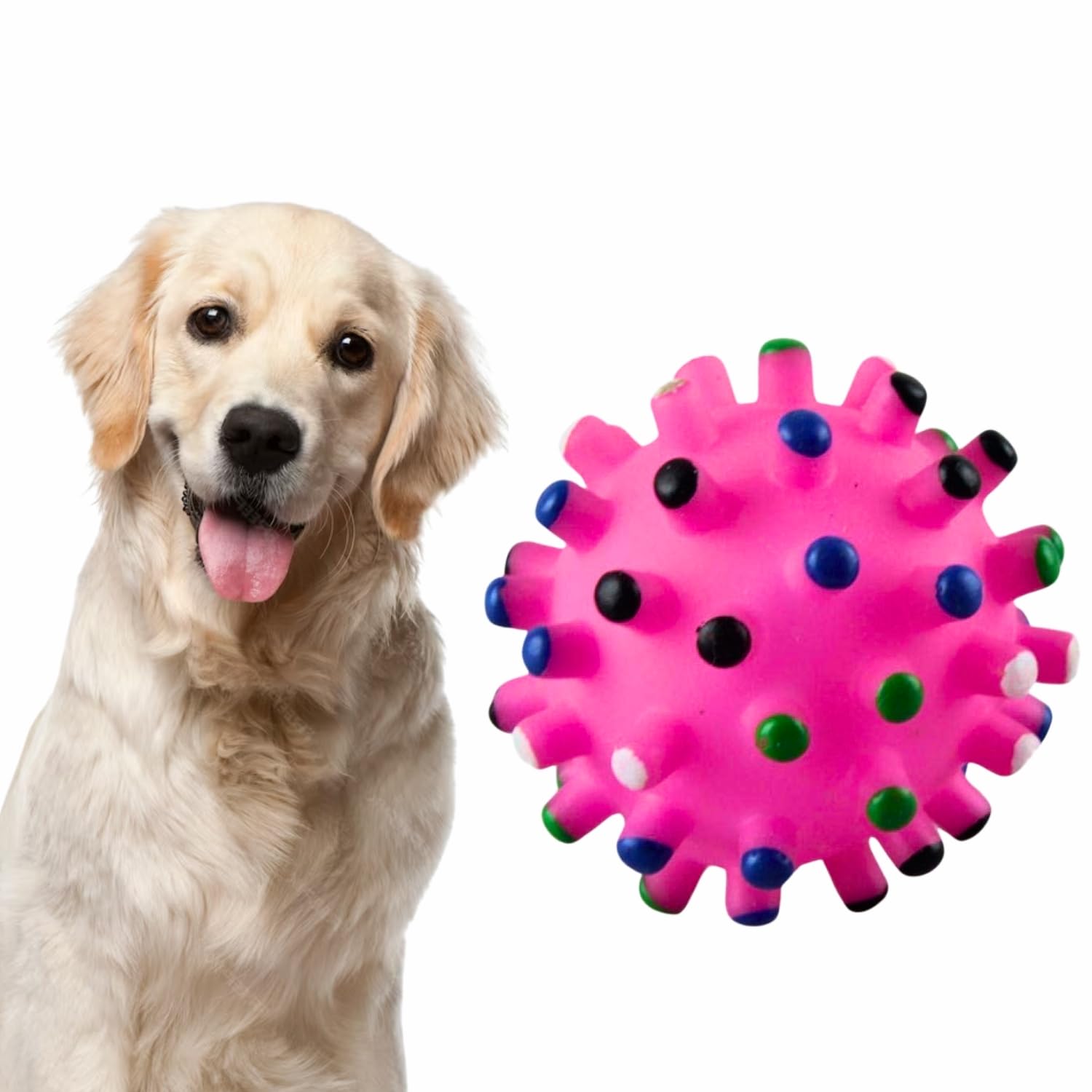 Western Era Corona Spikey Ball Squeaky Toy Interactive Plush Toy, Unleash Fun in Your Furry Friend, Buddy for Dogs & Cats, Perf