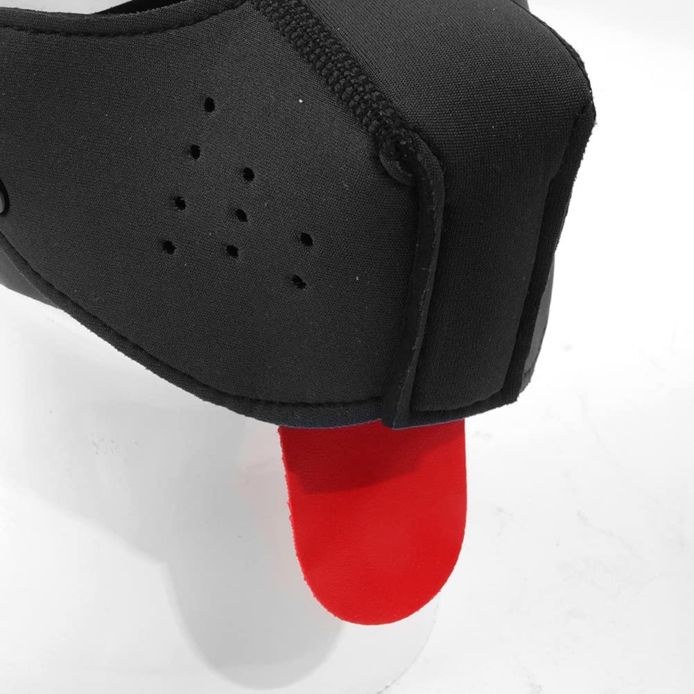 Neoprene Puppy Face Muzzle Dog Hood Mask Play Hoods Black