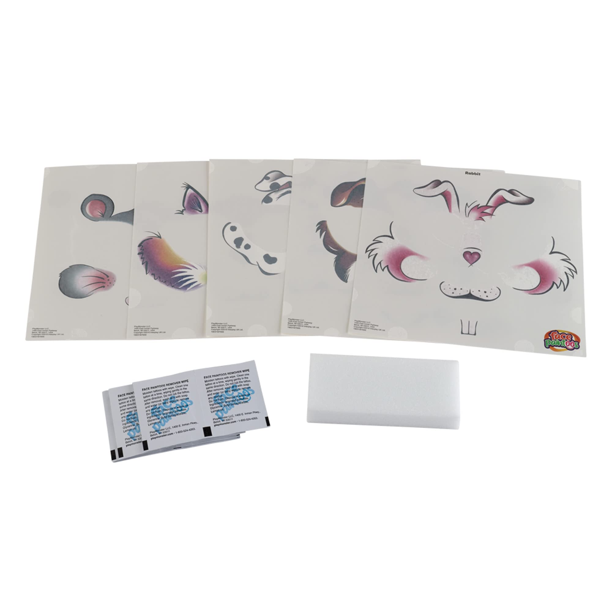 Playmonster Temporary Tattoos Face Paintoos -- Pet Pack -- Face Design For A Face Paint Alternative For Kids Ages 4+, Brown/A