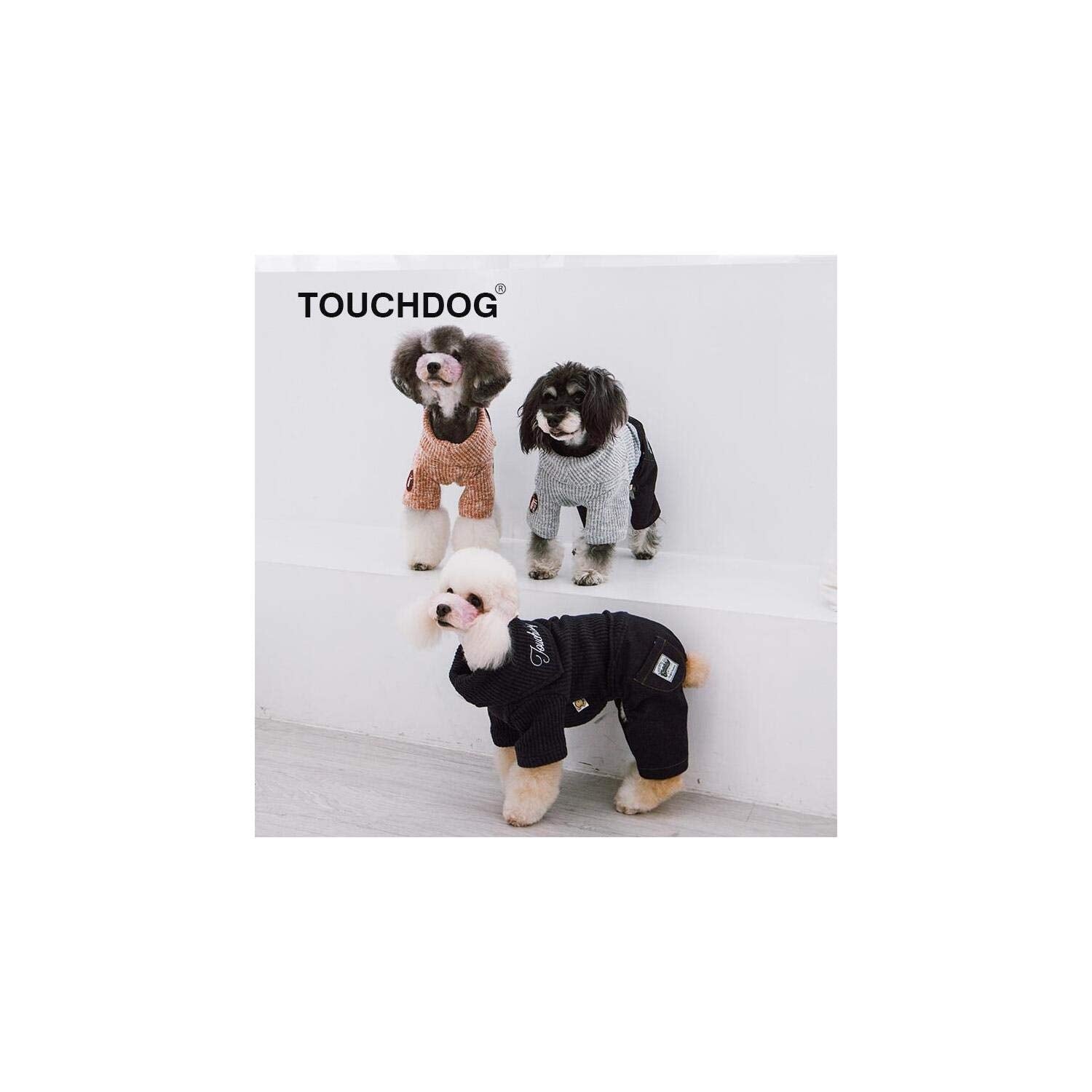 Touchdog Vogue Neck-Wrap Sweater And Denim Pant Outfit, X-Large, Peach