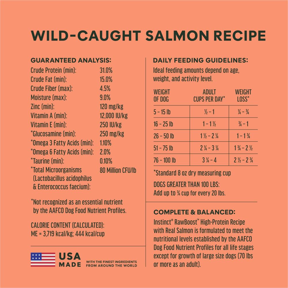 Instinct Raw Boost, Natural Dry Dog Food with Freeze Dried Pieces, High Protein, Grain Free Recipe - Real Salmon, 3.5 lb. Bag