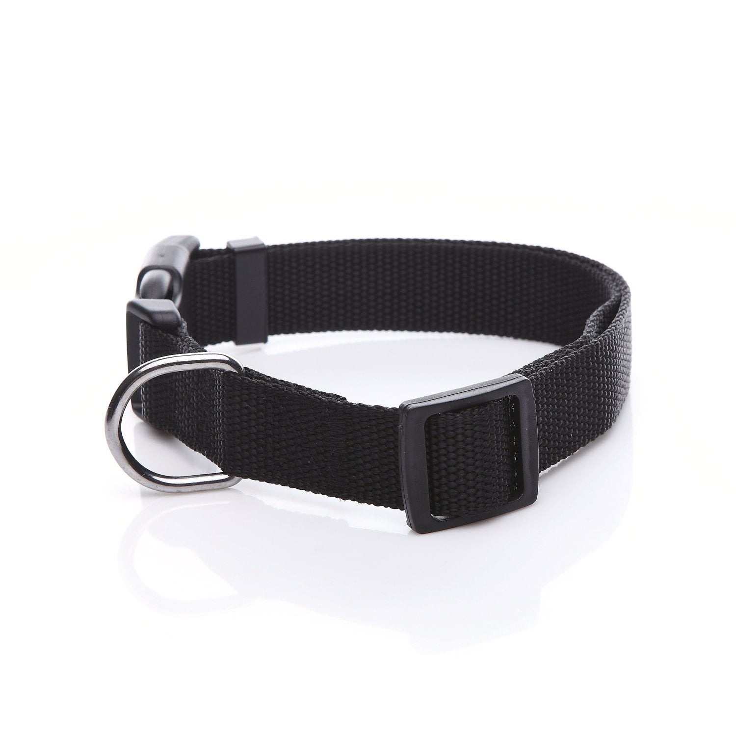 Adjustable Nylon Dog Collar, Pet Collar 1 Inch 3/4 Inch 5/8 Inch Wide, For Large Medium Small Dog ((L(1'' X 16-23''), Black)