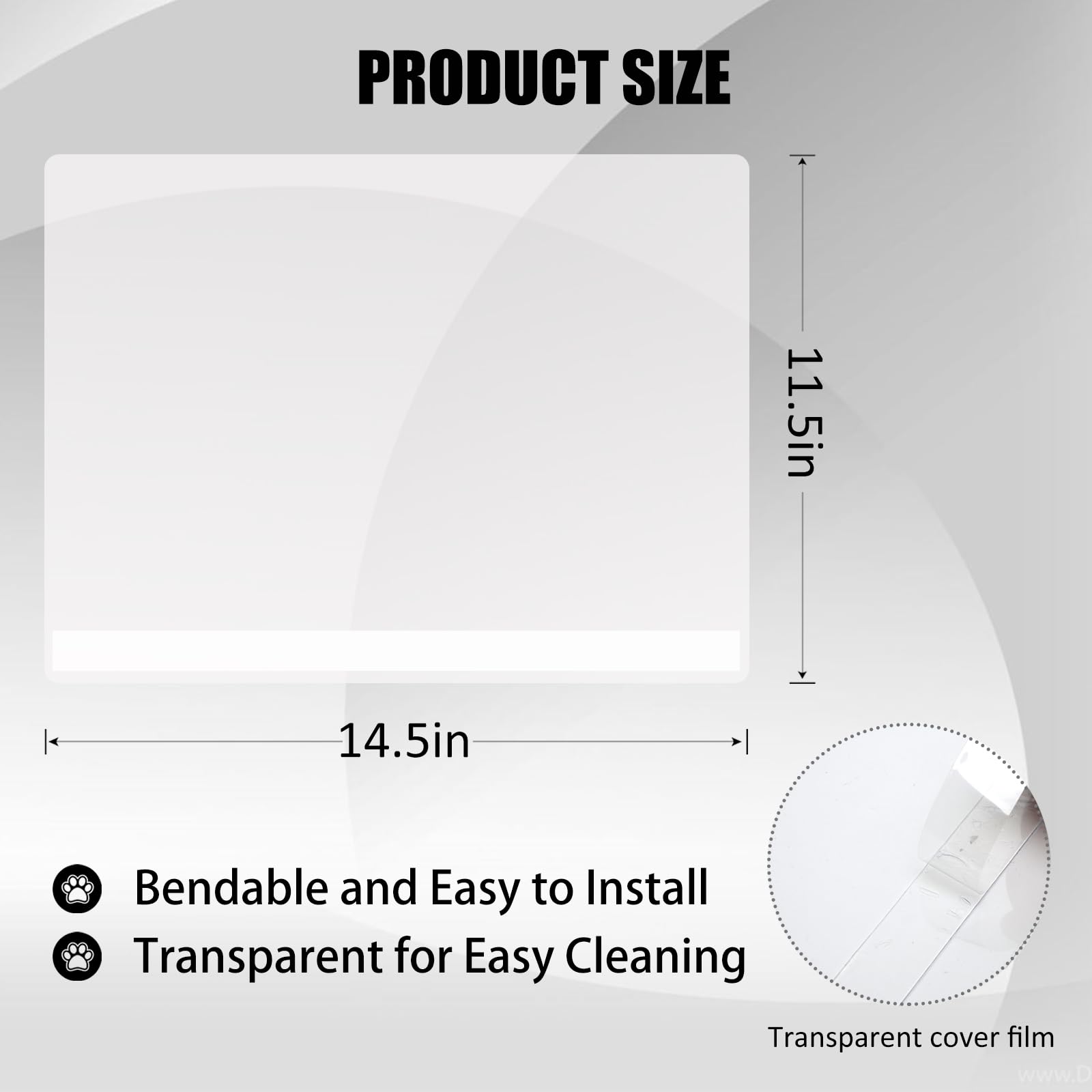Yoiles 12Pcs Cat Litter Box Pee Shields,Transparent Easy Clean Splash Guard For Open Top Litter Pan 14.5  11.5In- Litter Box Not