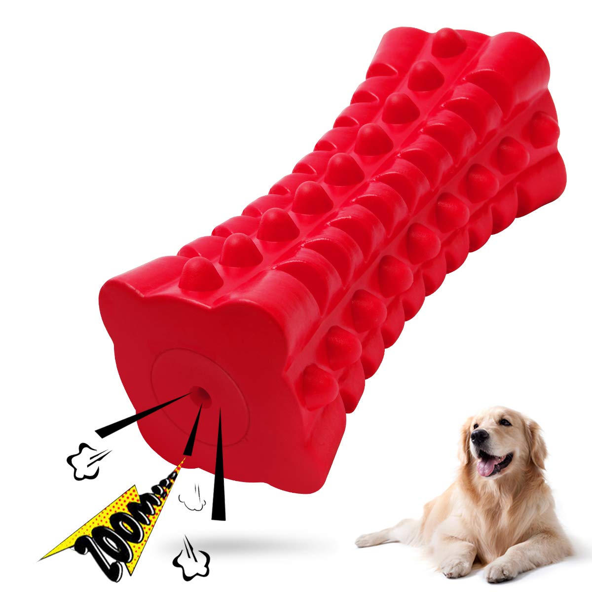 Vanfine Indestructible Squeaky Dog Toy – Tough Rubber Chew Toy For Aggressive Large Dogs, Durable And Safe For Interactive Play