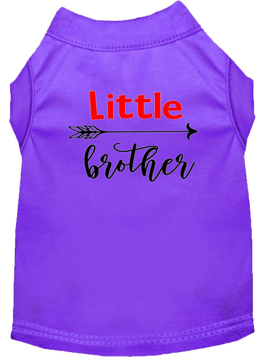 Pet Dog & Cat Shirt Screen Printed, "Little Brother" Purple MD (6-10 lbs.)