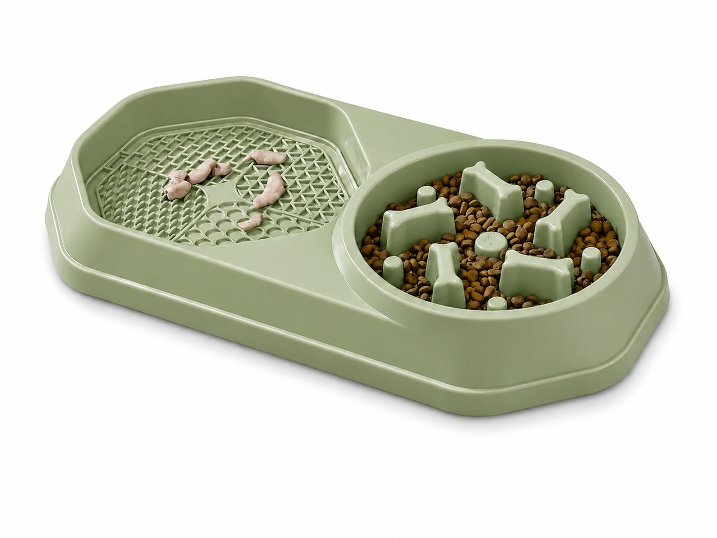 Kanak Mall 2In1 Pet Slow Feeder Bowl With Licking Mat For Dogs & Cats, AntiGulping Interactive Feeding Tray, NonSlip Base, B
