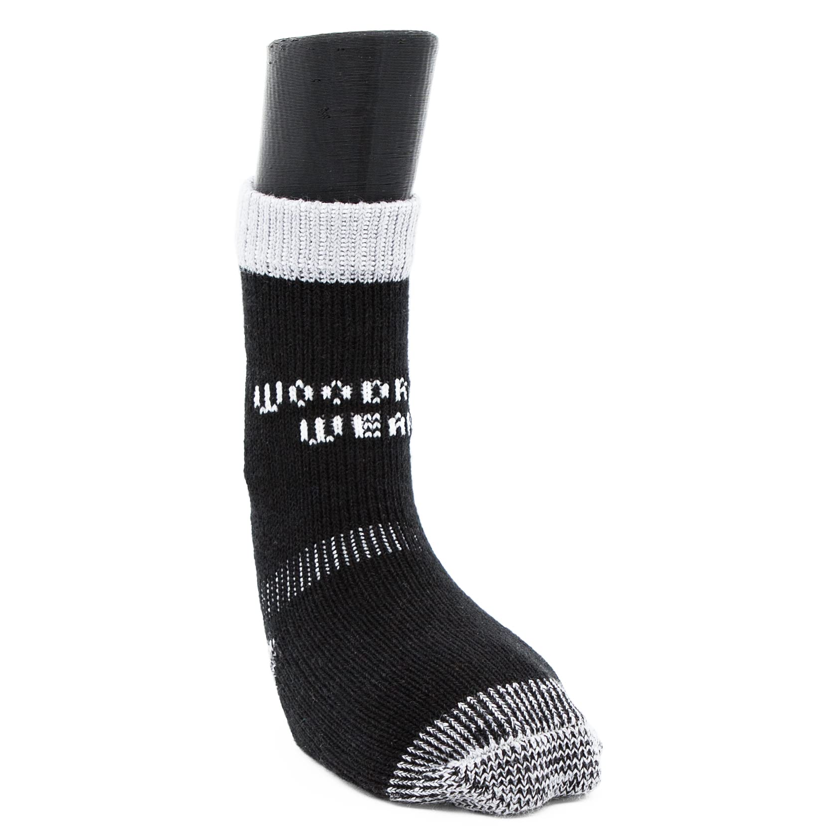 Woodrow Wear, Power Paws Greyhound Edition Reinforced Foot Dog Socks, Black Grey, M, Fits 40-70 pounds