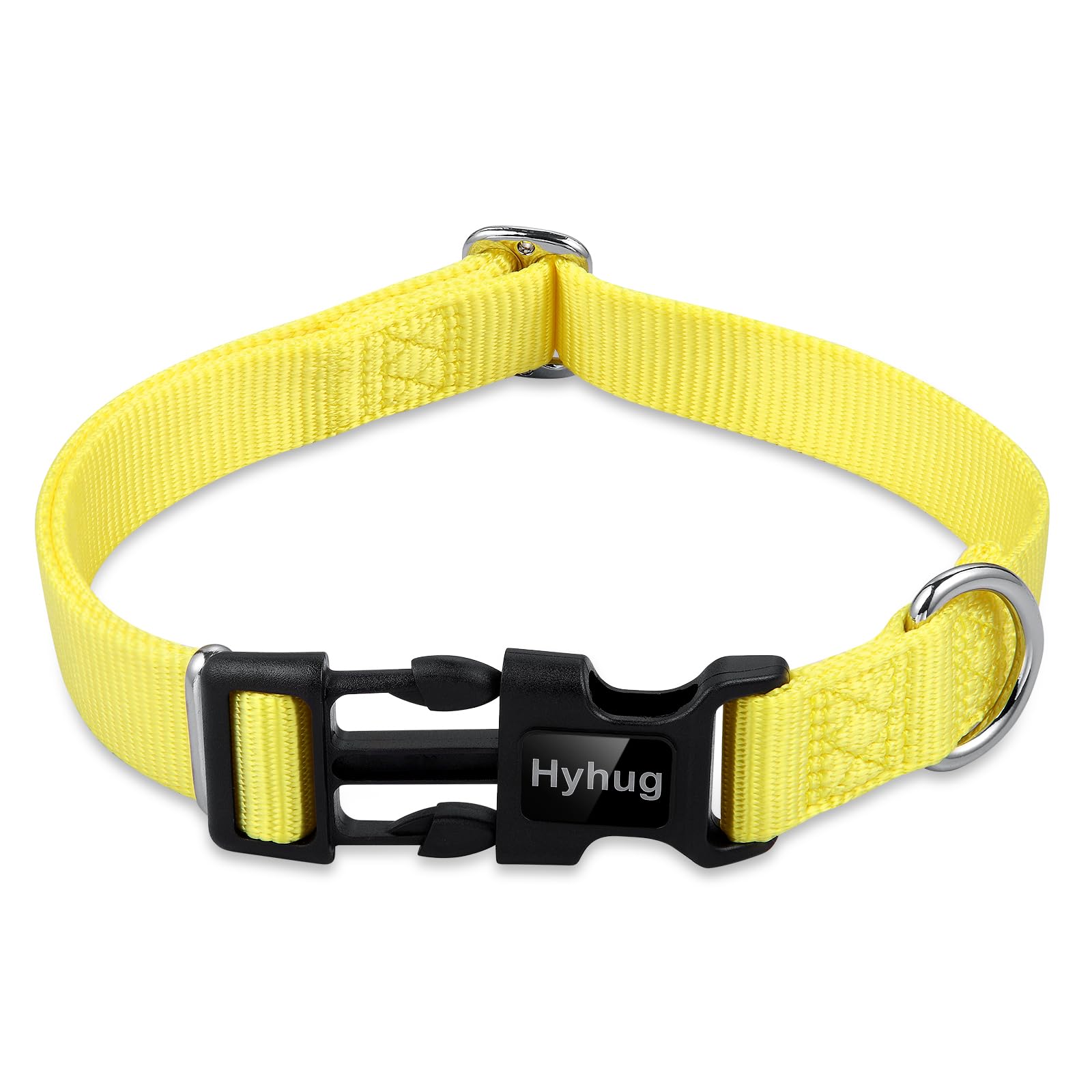 Hyhug Pets Solid Color Classic Regular Heavy Duty Basic Collar for Medium Breed Dogs Daily Use Walking,Jogging,Professional Trai