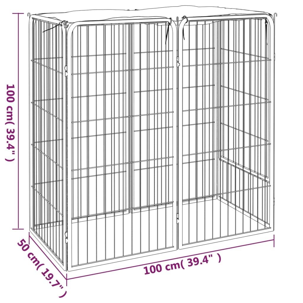 Vidaxl Dog Playpen – 6 Panels 19.7'X39.4' Powder-Coated Steel – Spacious, Robust And Portable Play Paradise – Ideal For Dog Trainers And Dog Lovers – Elegant Black