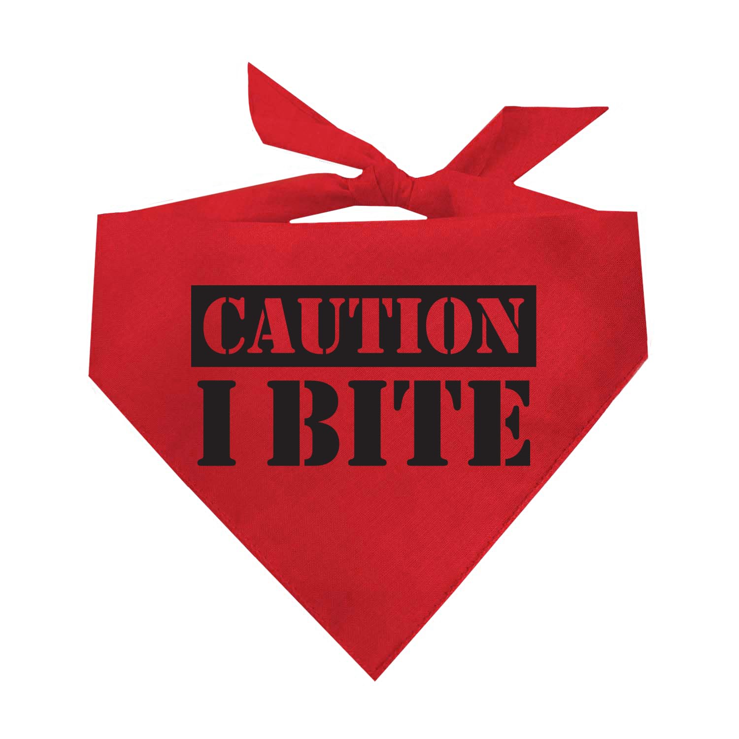 Caution I Bite Dog Bandana (Red, Os 836)