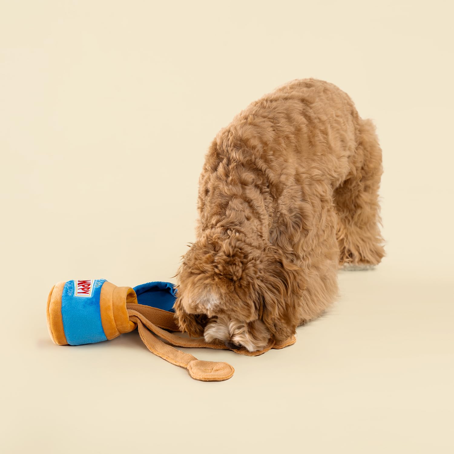 Chewffon Interactive Dog Enrichment Toy,Cute Crinkle&Snuffle Puppy Toys,Hide & Seek Plush Puzzles,Peanut Butter Jar Toys For Bra