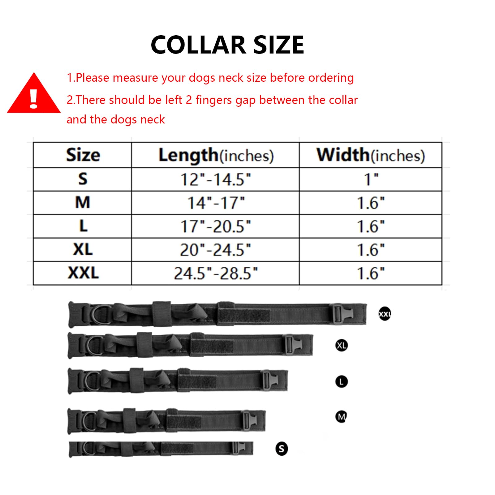 Tactical Dog Collar Military Dog Collar Adjustable Nylon Dog Collar Heavy Duty Metal Buckle With Handle For Dog Training (Red,Xxl)