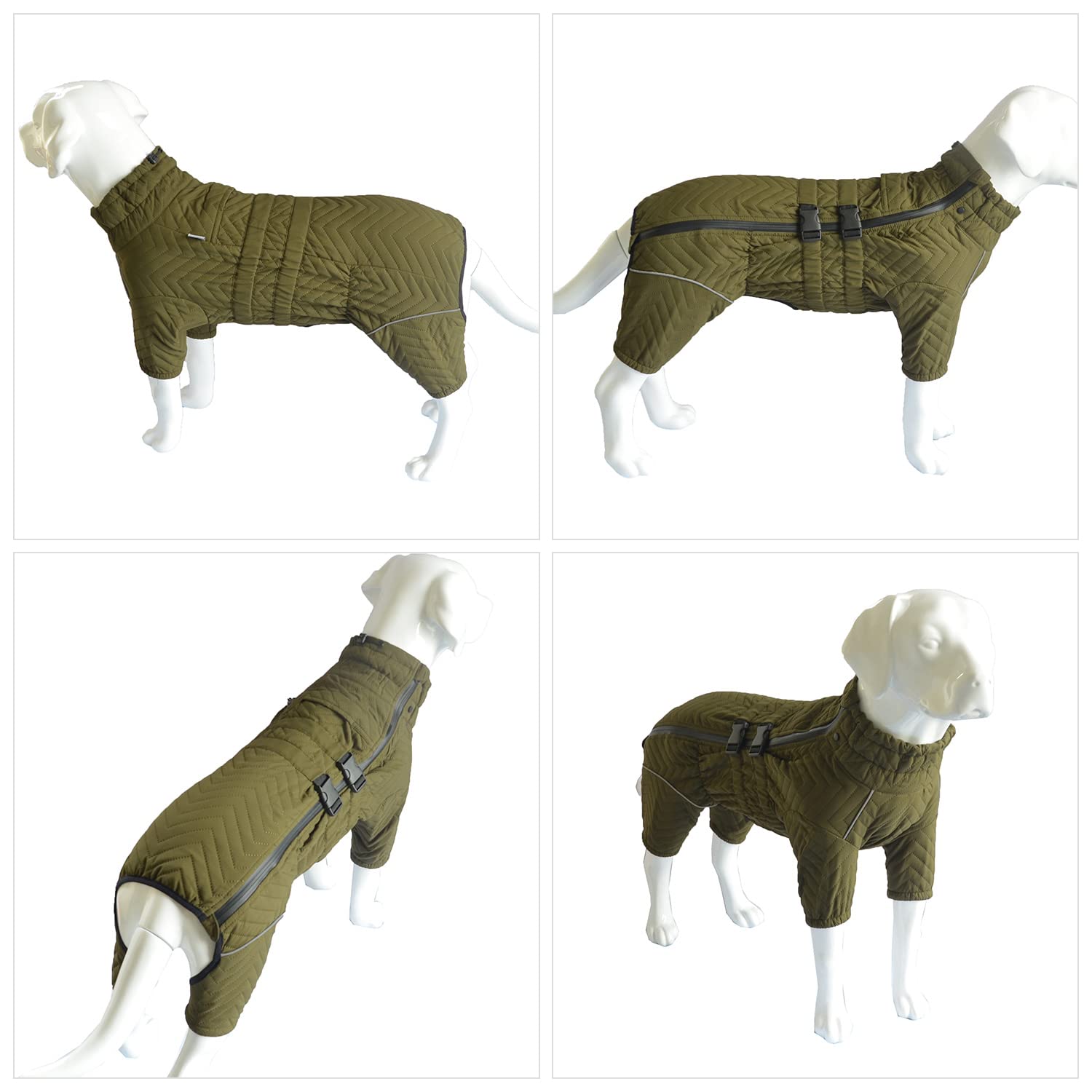 Warm Double Layers Dog Coat, 4 Legs Covered Windproof Waterproof Reflective Vest, Outdoor Skating Costume For Small Medium Large