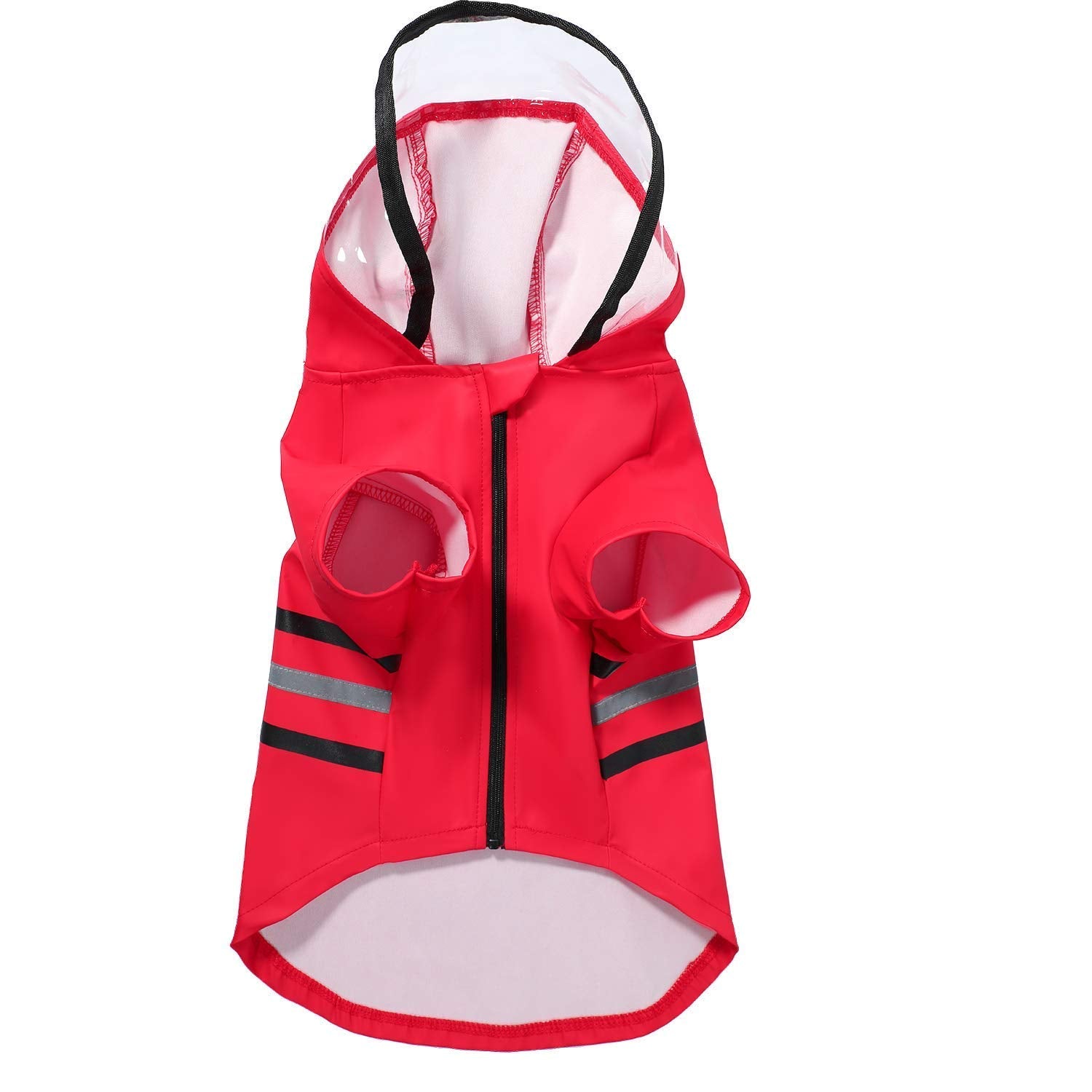 Wizland Reflective Dog Raincoat Dog Rain Jacket With Hood Lightweight Waterproof Rain Coat For Puppies (Red Xs)