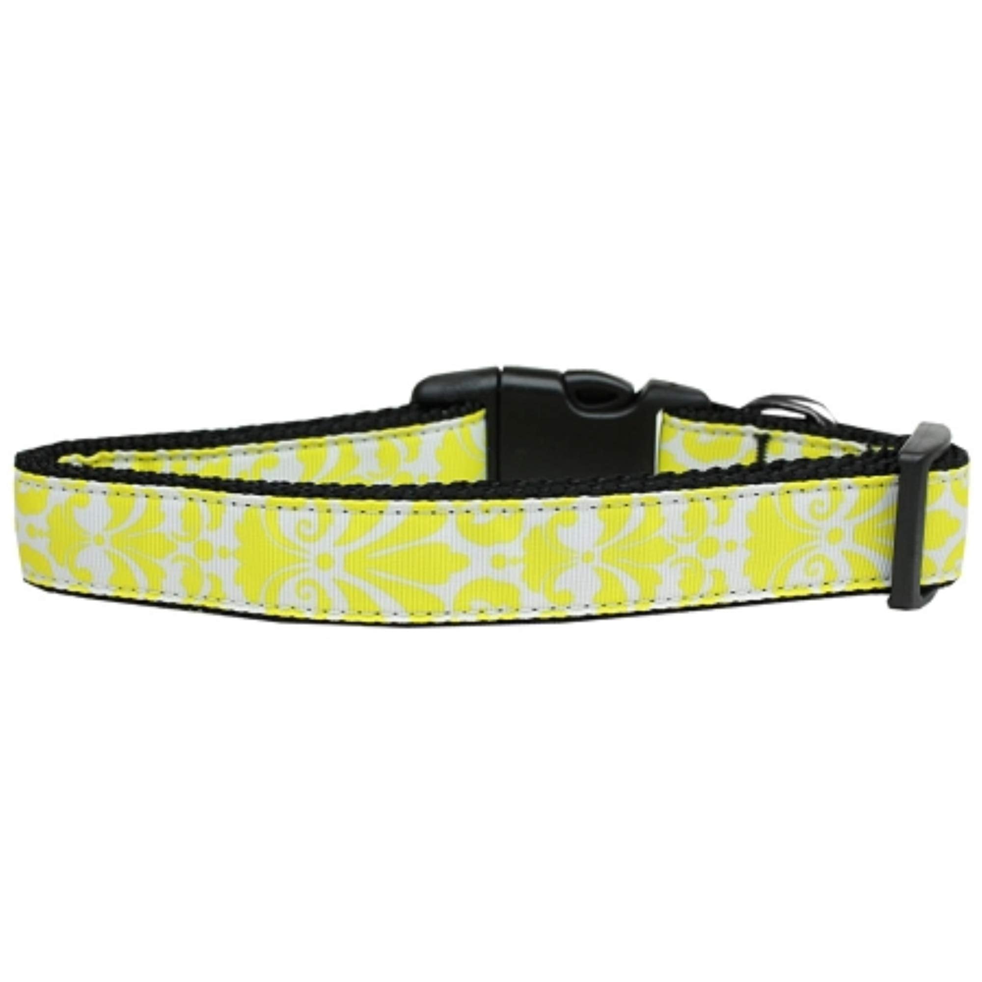 Pet Dog & Cat Nylon Collar, "Damask" *Available in 10 different colors!* Yellow Cat Collar