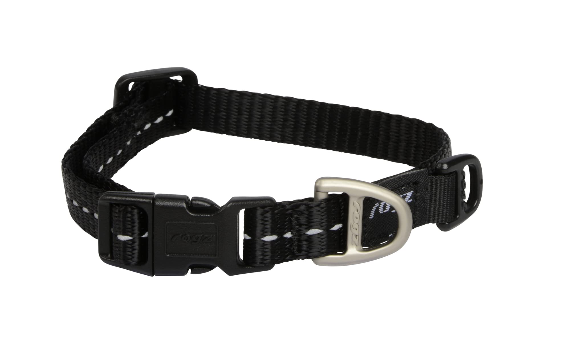 Rogz Utility Small 3/8-Inch Reflective Nitelife Dog Collar, Red