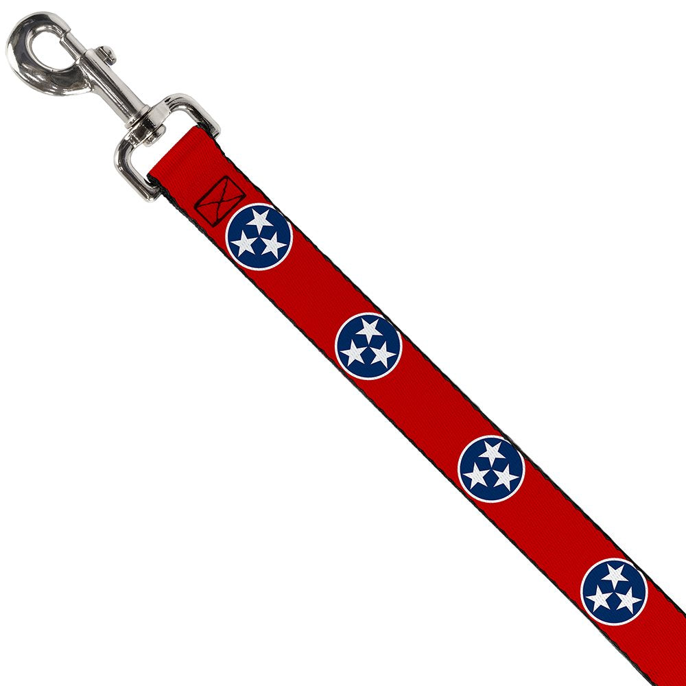Dog Leash Tennessee Flag Stars Red White Blue 6 Feet Long 1.0 Inch Wide