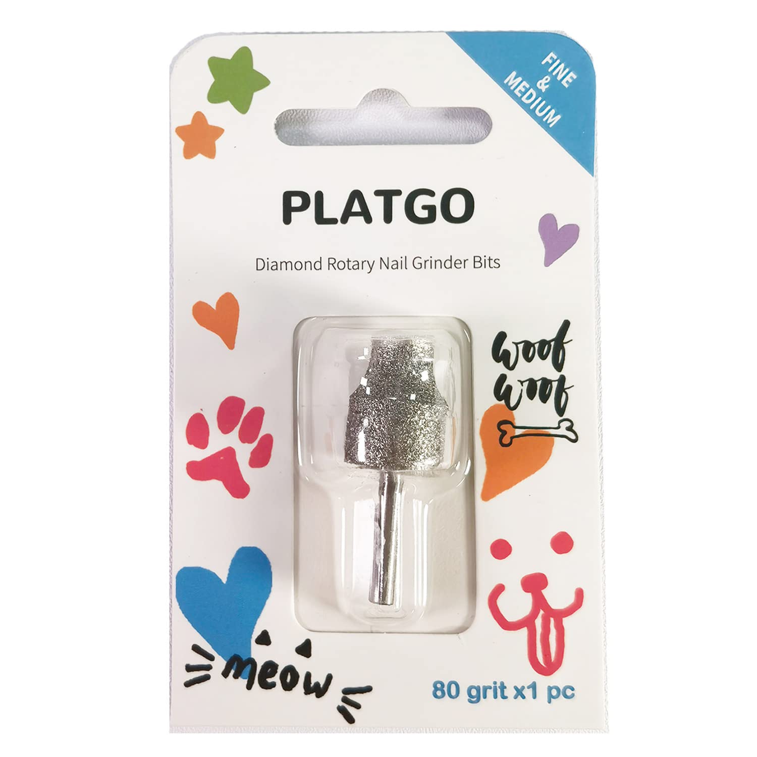 Platgo Diamond Dog Nail For Dremel, 1/8'' Nail Dremel Tool For Dogs, For Animals Nail Care & Home Grinder Tools
