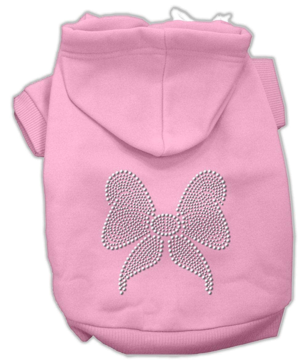 Mirage Pet Products 12-Inch Rhinestone Bow Hoodies, Medium, Black